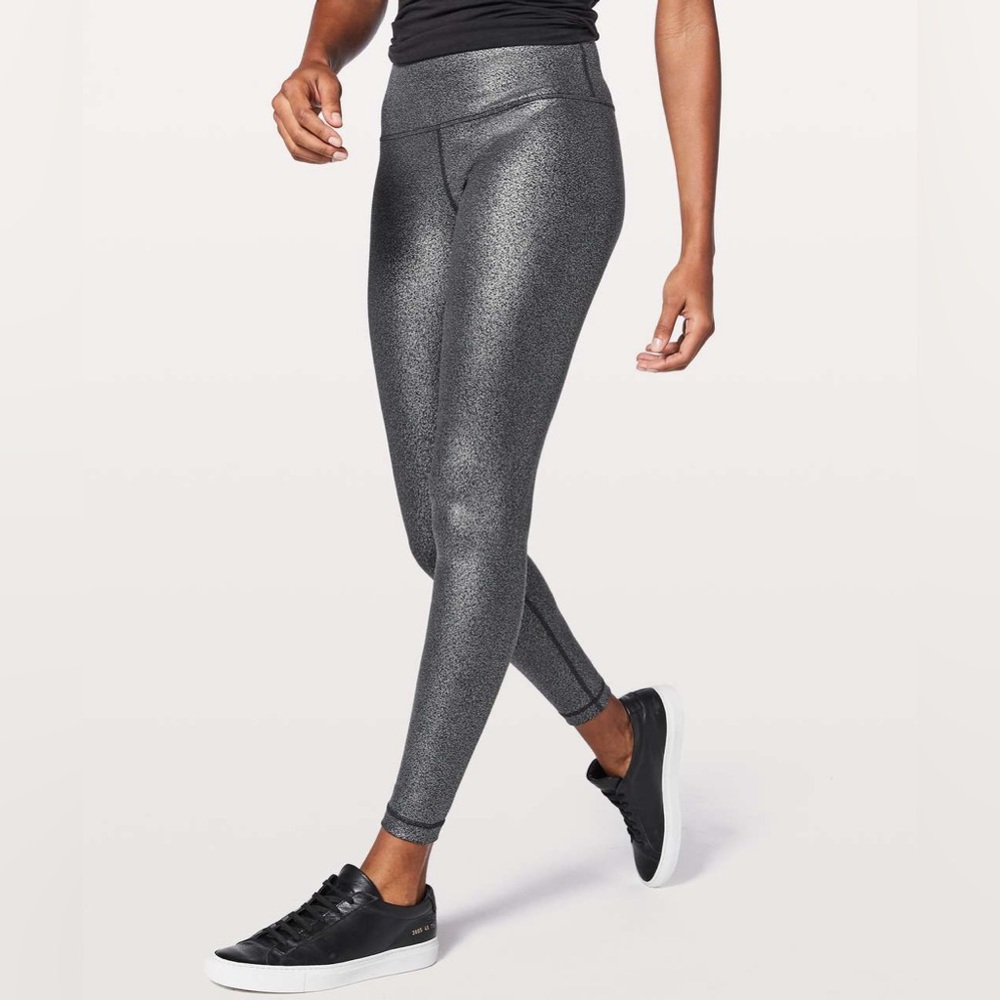 Lululemon Wunder Under High Rise Foil Luminosity 28” Size 8 EUC